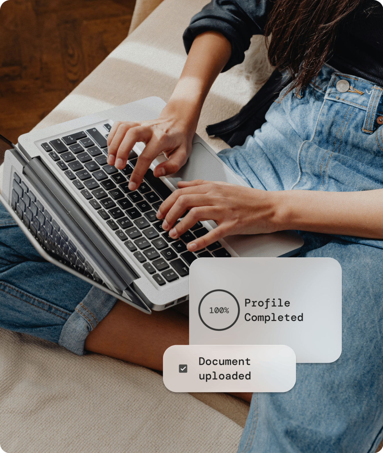 Person preparing immigration application